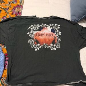 Vintage Black and Orange Graphic Tee